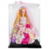 Boneca de princesa feita de rosas infinitas com luz LED