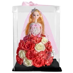 Prinsessenpop gemaakt van oneindige rozen met LED lichtDecoratie