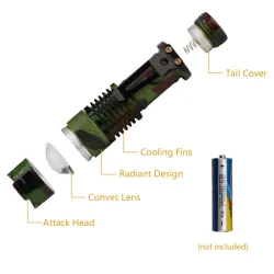 Linternas1000LM - Linterna - impermeable - Camuflaje - LED