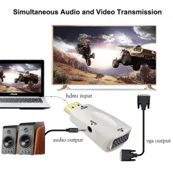 Adaptateur HDMI à VGA - diviseur mâle à femelle - 3,5 prises audio - convertisseur de câble
