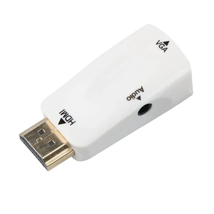 Adaptador HDMI para VGA - divisor masculino para feminino - 3,5 conector de áudio - conversor de cabo