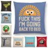 Dessin animé - mots drôles - housse de coussin - 45 * 45 cm