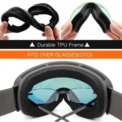 Ski goggles - anti-fog - UV-suojaus - vaihdettavissa oleva linssi