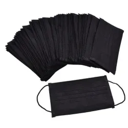 Masque protecteur / bouche - jetable - 3 couches - noir - 5 - 500 pièces