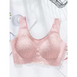 Sutiã de renda sexy - sem fio - push-up - confortável