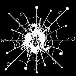 Cartoon web avec une araignée - auto sticker