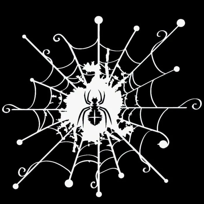 PegatinasCaricatura web con araña - pegatina de coche