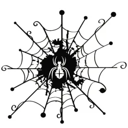 PegatinasCaricatura web con araña - pegatina de coche