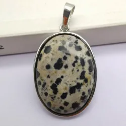 CollarColgante Oval - para joyas / fabricación de collares - verde malachite / cristal / opal / lapis