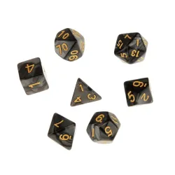 Polyhedral pelin dices - kaksivärinen - RPG / DND / MTG pöytäpeli - 7 kappaletta