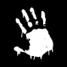 Blodig hand - vinyl bil klistermärke