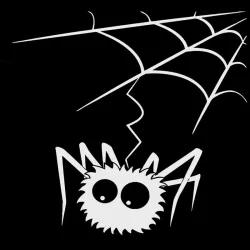 Spider Web mit Spinne - Vinyl Auto Aufkleber