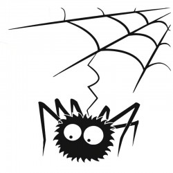 Spider web avec araignée - autocollant vinyle