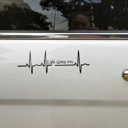 La vita va On / heartbeat - Adesivo auto vinile