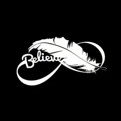 Bird feather - vinyl car sticker