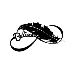 Bird feather - vinyl car sticker