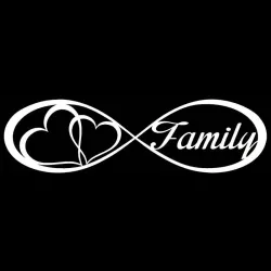 Family Forever & harten - autostickerStickers