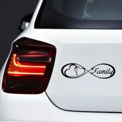 PegatinasFamilia Para siempre  corazones - pegatina de coche