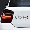 PegatinasFamilia Para siempre  corazones - pegatina de coche