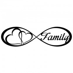 Family Forever & serca - naklejka na samochódNaklejki