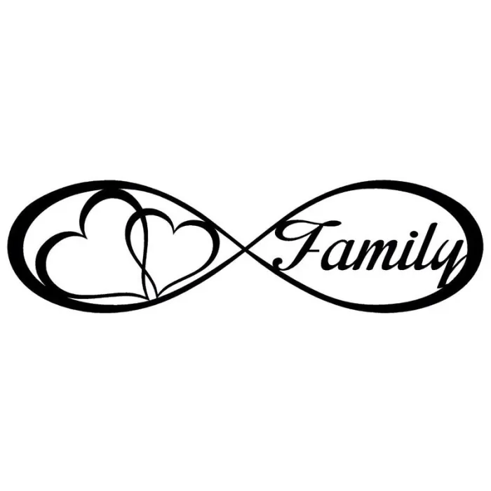 PegatinasFamilia Para siempre  corazones - pegatina de coche