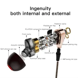 Casque in-ear avec microphone - double disque bas - casque