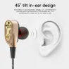Casque in-ear avec microphone - double disque bas - casque