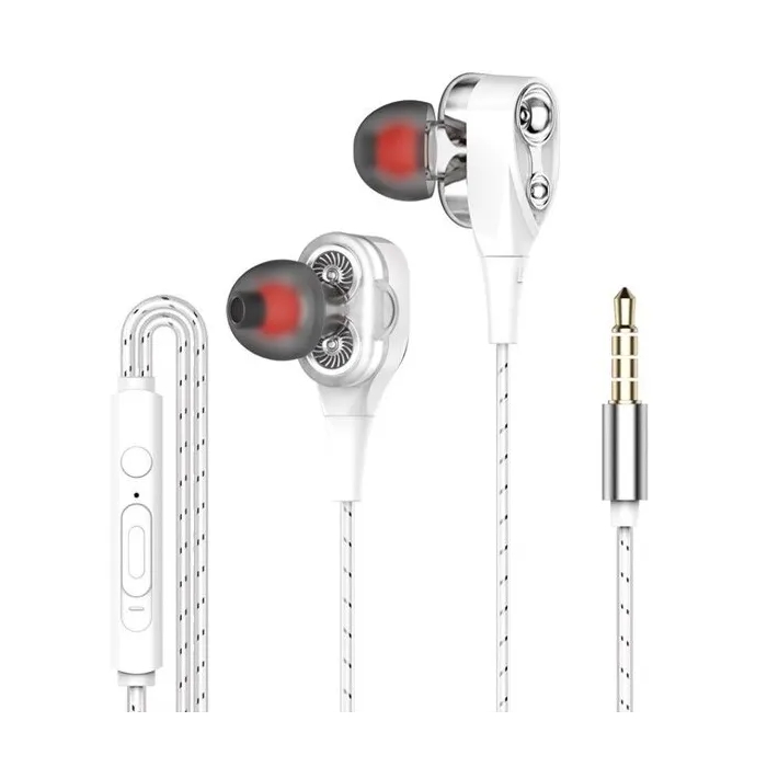 Casque in-ear avec microphone - double disque bas - casque