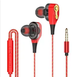 Casque in-ear avec microphone - double disque bas - casque