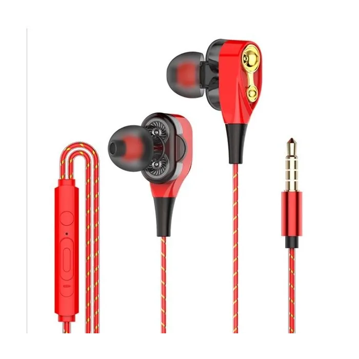 Bedrade oortelefoon met microfoon - dual drive bas - headsetOor- & hoofdtelefoons