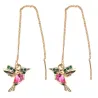 Elegant long earrings with crystal birds