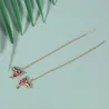 Elegant long earrings with crystal birds
