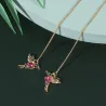 Elegant long earrings with crystal birds