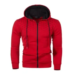 Lämmin hoodie zipper - pitkä hiha - polka-dot print