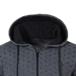 sweat à capuche avec fermeture à glissière - manches longues - polka-dot imprimer
