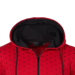 Lämmin hoodie zipper - pitkä hiha - polka-dot print