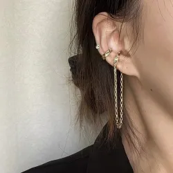 Asymmetrical earrings - ear clip / hook