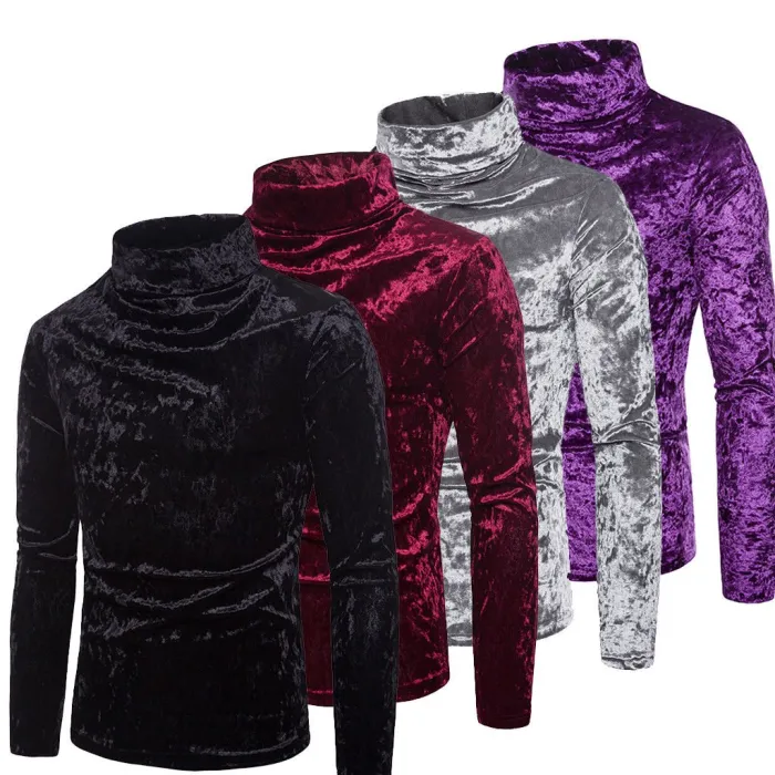 Ciepły golf - sweter - błyszcząca bawełnaBluzy & Swetry