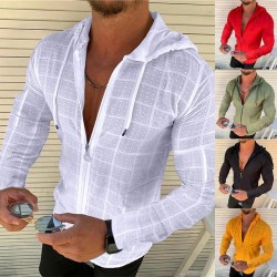 Long sleeve hoodie - with zipper - slim