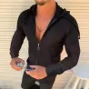 Hoodie met lange mouwen - met ritssluiting - slimHoodies & Sweaters