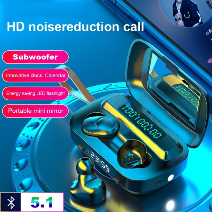 TWS - sans fil - Mini écouteurs Bluetooth - étanche - affichage LED