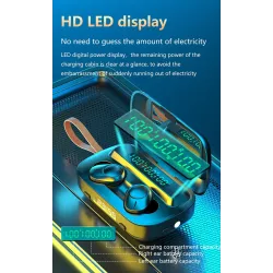 TWS - sans fil - Mini écouteurs Bluetooth - étanche - affichage LED
