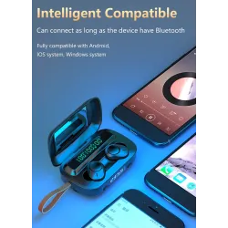AuricularesTWS - inalámbrico - Bluetooth mini auriculares - impermeable - LED pantalla