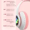 Casques sans fil - LED - Bluetooth - annulation de bruit - carte TF support - jack 3,5mm - oreilles chat