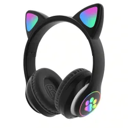 Cuffie wireless - LED - Bluetooth - cancellazione del rumore - supporto scheda TF - jack 3,5mm - orecchie gatto