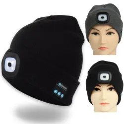 Bluetooth 5.0 - draadloze smart hat - koptelefoon - headset met 4 LedsOor- & hoofdtelefoons