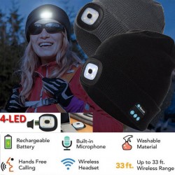Bluetooth 5.0 - chapéu inteligente sem fio - fones de ouvido - fone de ouvido com 4 LEDs