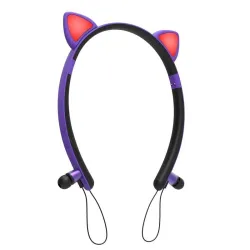 Auricolare Bluetooth - wireless - microfono - cuffie in-ear - Led orecchie di gatto luminose