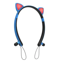 Auricolare Bluetooth - wireless - microfono - cuffie in-ear - Led orecchie di gatto luminose