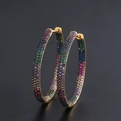 Rainbow hoop earrings - kuutio zirconia